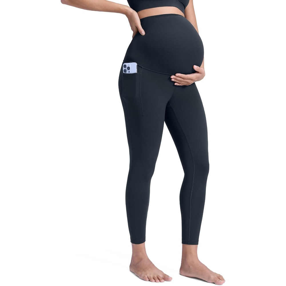 image:imageCRZ YOGA Butterluxe Maternity Leggings Pockets 25 Soft Workout Active Yoga Pregnancy Womens Pants Over The BellyTrue Navy