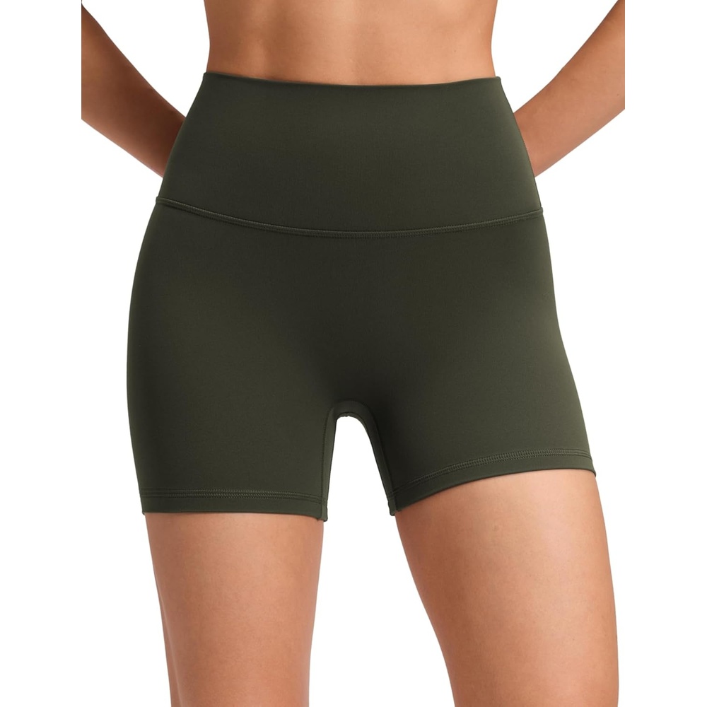image:imageCRZ YOGA Butterluxe No Front Seam Biker Shorts 4 High Waisted Lounge Pilates Workout Athletic Womens Buttery SoftOlive Green