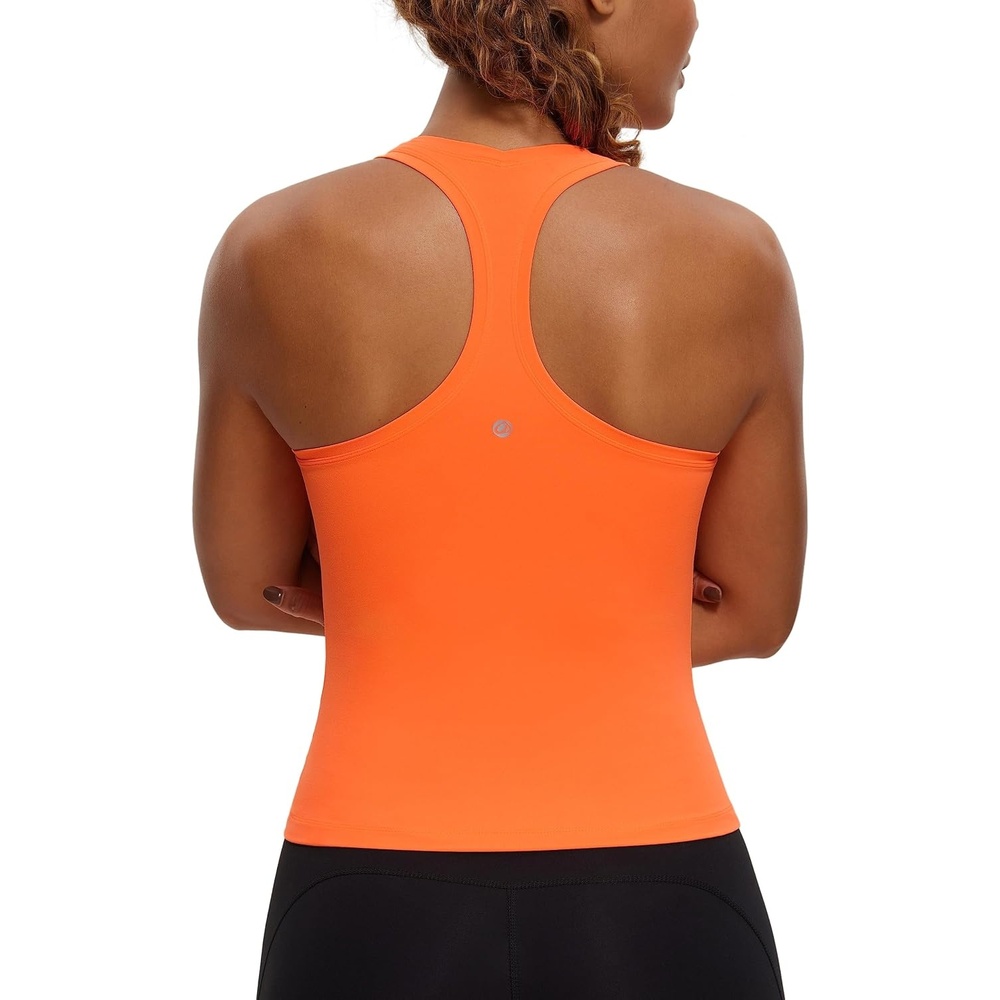 image:imageCRZ YOGA Butterluxe Racerback Tank Tops for Women Yoga Workout Casual Gym Athletic Camisole Tight Sleeveless ShirtsNeon Orange