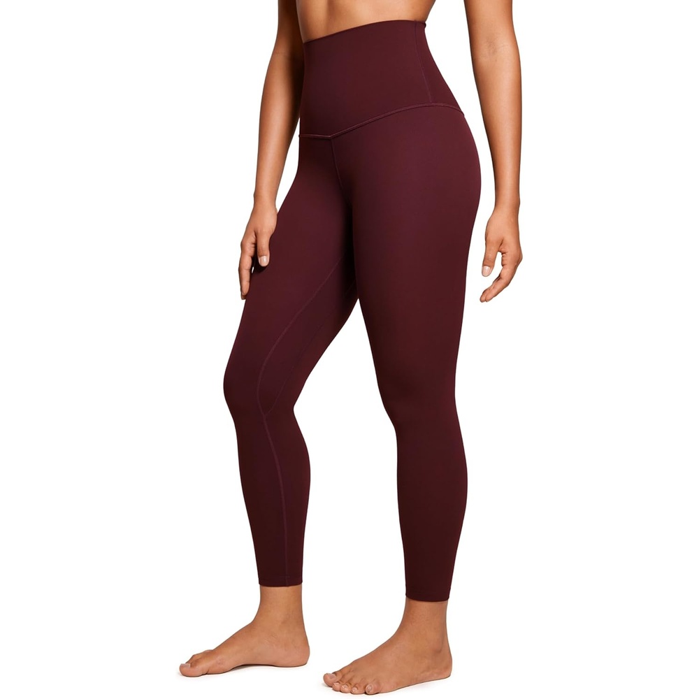 image:imageCRZ YOGA Butterluxe Super High Waist Leggings 25 Buttery Soft Womens Yoga Pants Workout Over BellyRed Merlot