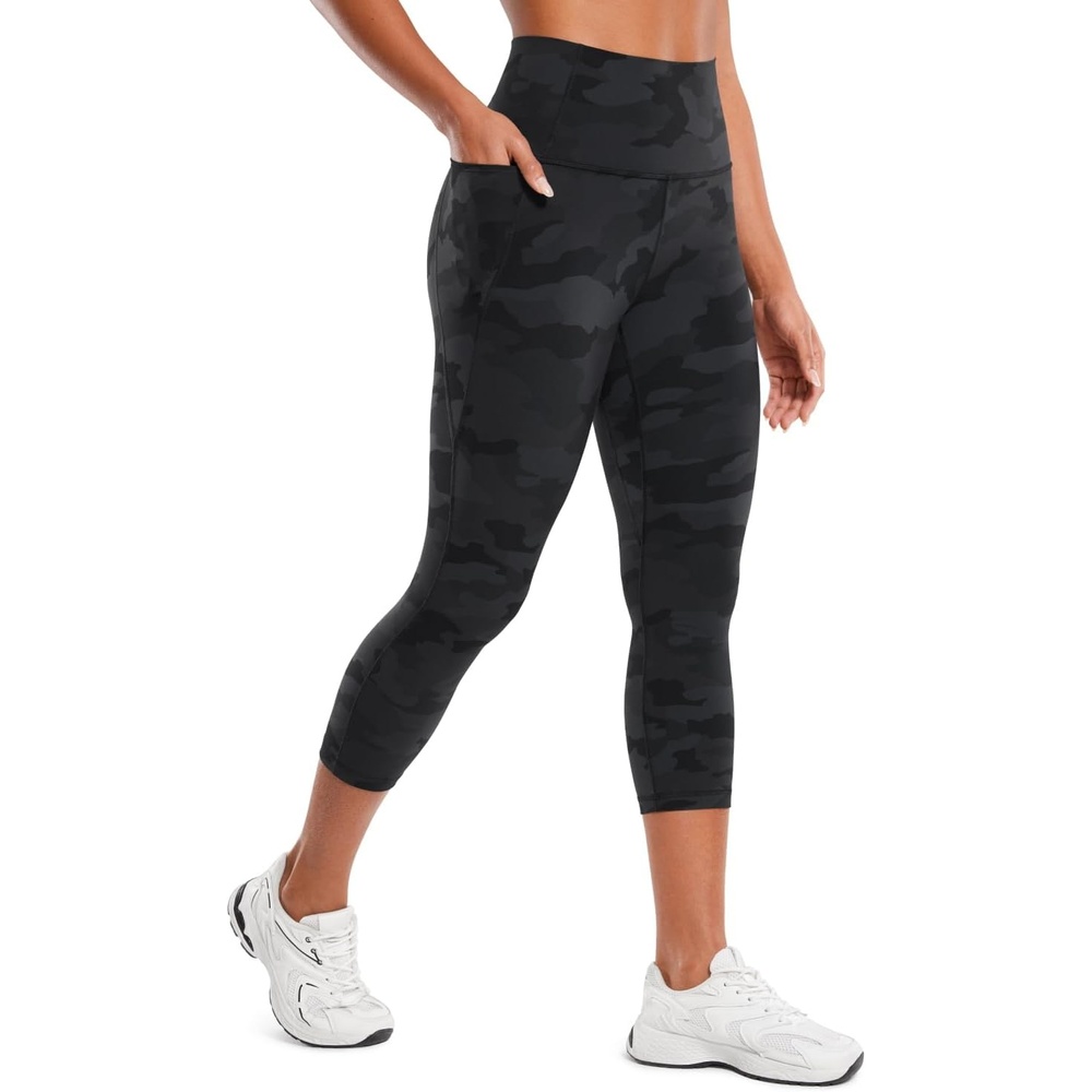 image:imageCRZ YOGA Butterluxe Workout Capri Leggings Pockets 21 High Waisted Gym Athletic Womens Crop YogaDark Grey Camouflage 2