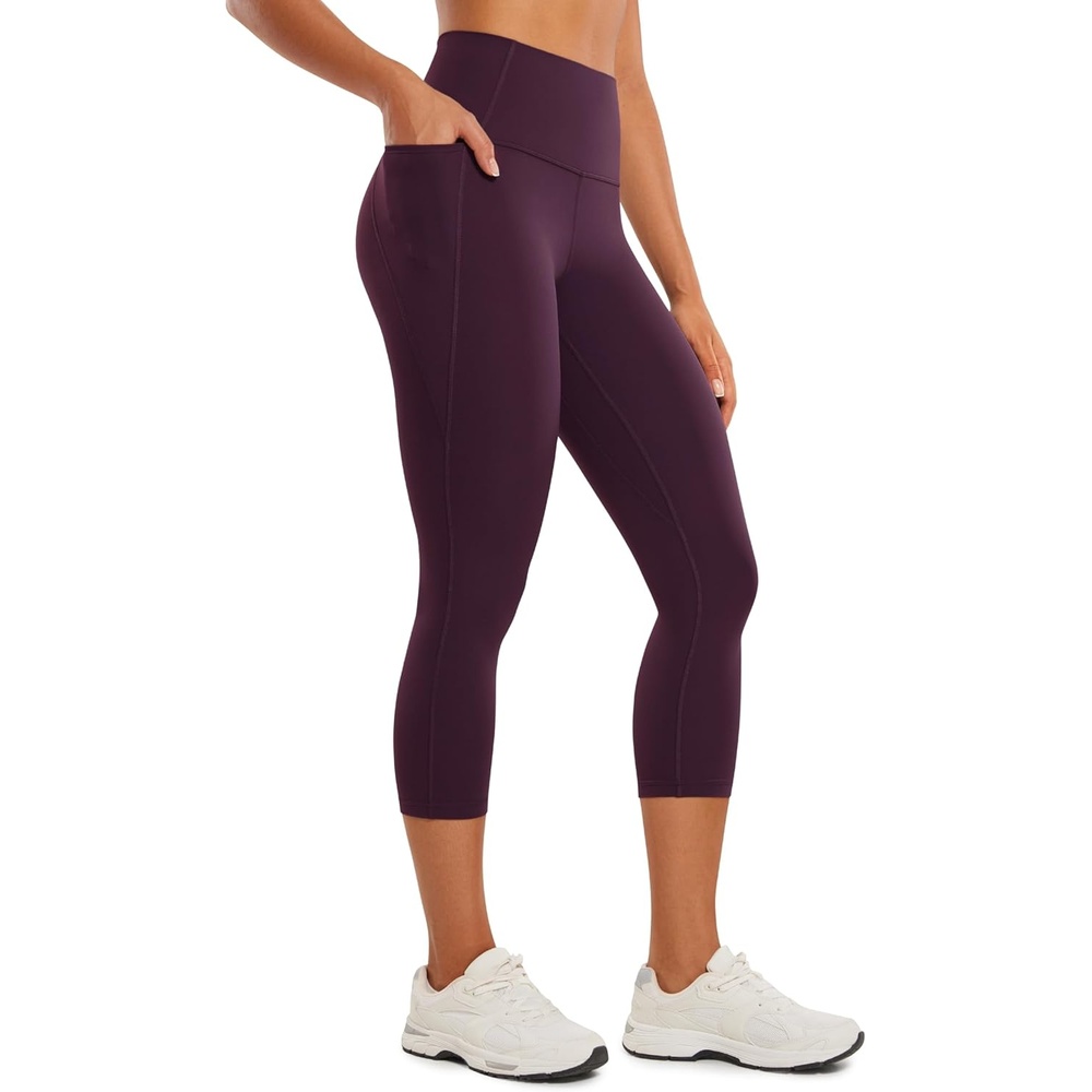image:imageCRZ YOGA Butterluxe Workout Capri Leggings Pockets 21 High Waisted Gym Athletic Womens Crop YogaDeep Purple