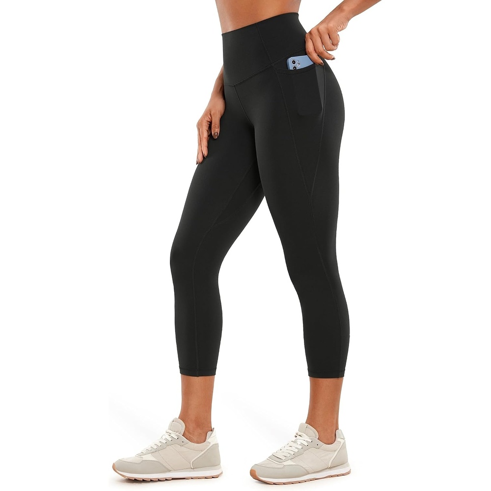 image:imageCRZ YOGA Butterluxe Workout Capri Leggings Pockets 23 High Waist Gym Womens Crop Pants Yoga Buttery SoftBlack