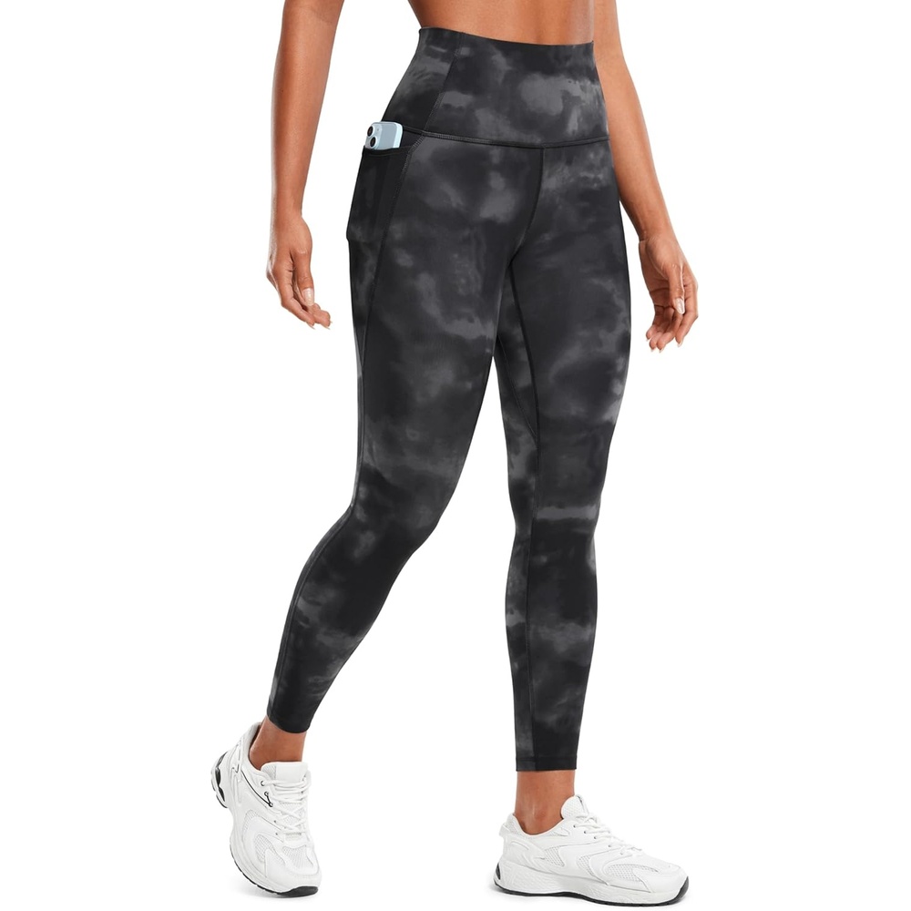 image:imageCRZ YOGA Butterluxe Workout Leggings Pockets 25  High Waisted Gym Womens Yoga Pants Buttery SoftGrey Tie Dye Flowers