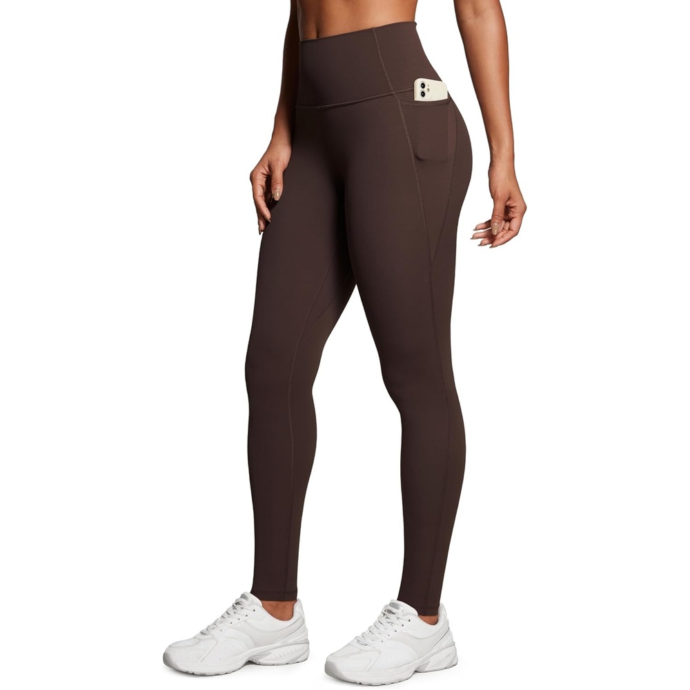 image:imageCRZ YOGA Butterluxe Workout Leggings Pockets 31 High Waisted Athletic Gym Womens Yoga Pants for Tall WomenHot Fudge Brown