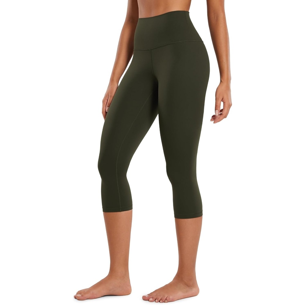 image:imageCRZ YOGA Butterluxe Yoga Capris Leggings 19 High Waisted Workout Buttery Soft Athletic Lounge Womens Crop PantsOlive Green