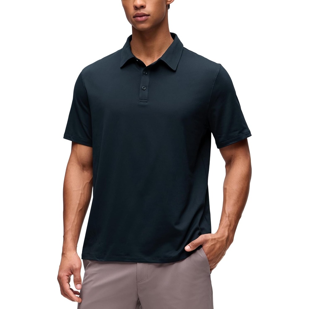 image:imageCRZ YOGA Cloud Jersey Polo Shirts for Men Midweight Golf Short Sleeve Tops Soft Athletic Casual TShirtsTrue Navy
