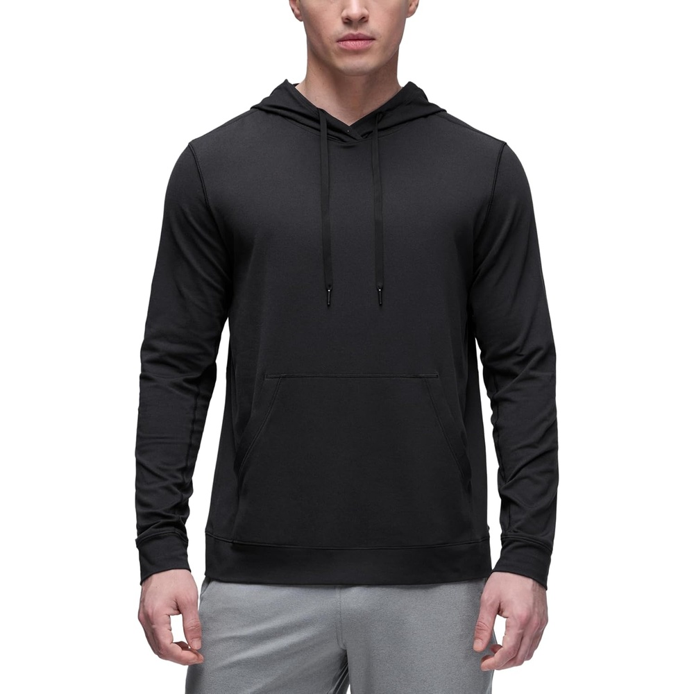 image:imageCRZ YOGA Cloud Jersey Pullover Hoodies for Men  Casual Workout Long Sleeve Basic Hooded Sweatshirts with PocketBlack