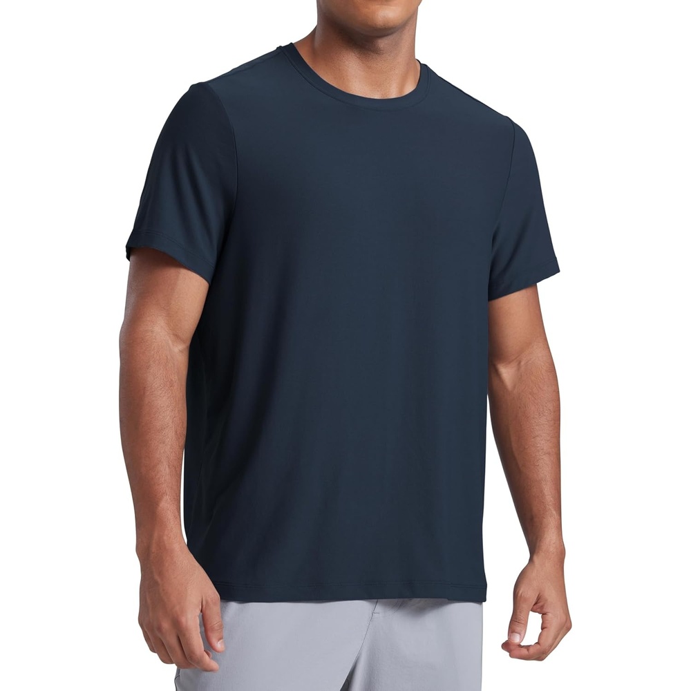 image:imageCRZ YOGA Cloudweight Crewneck Shirts for Men Comfy Lightweight Workout Casual Athletic Short Sleeve TShirtsTrue Navy