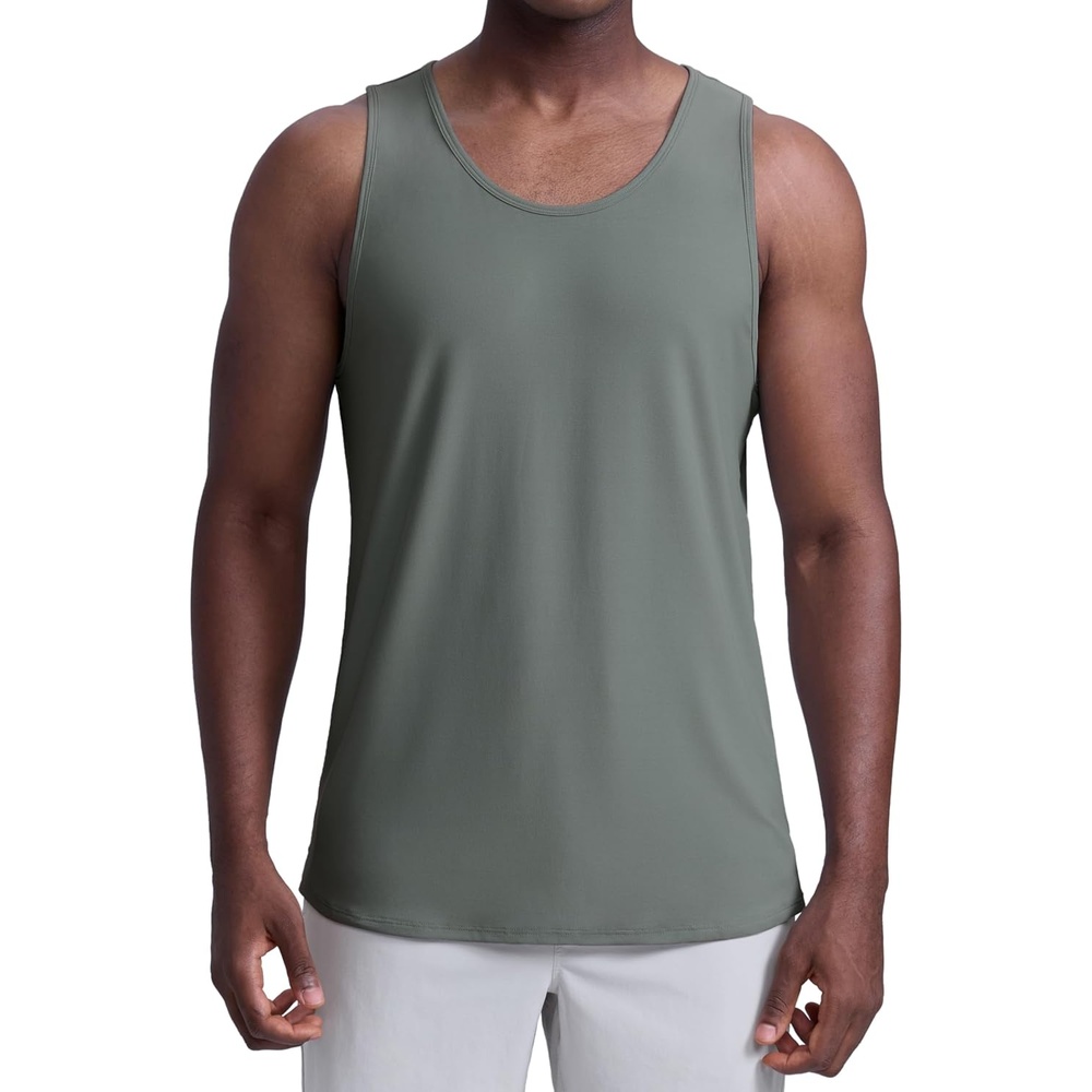 image:imageCRZ YOGA Cloudweight Workout Tank Tops for Men Comfy Lightweight Quick Dry Sleeveless Muscle Athletic ShirtsGrey Sage