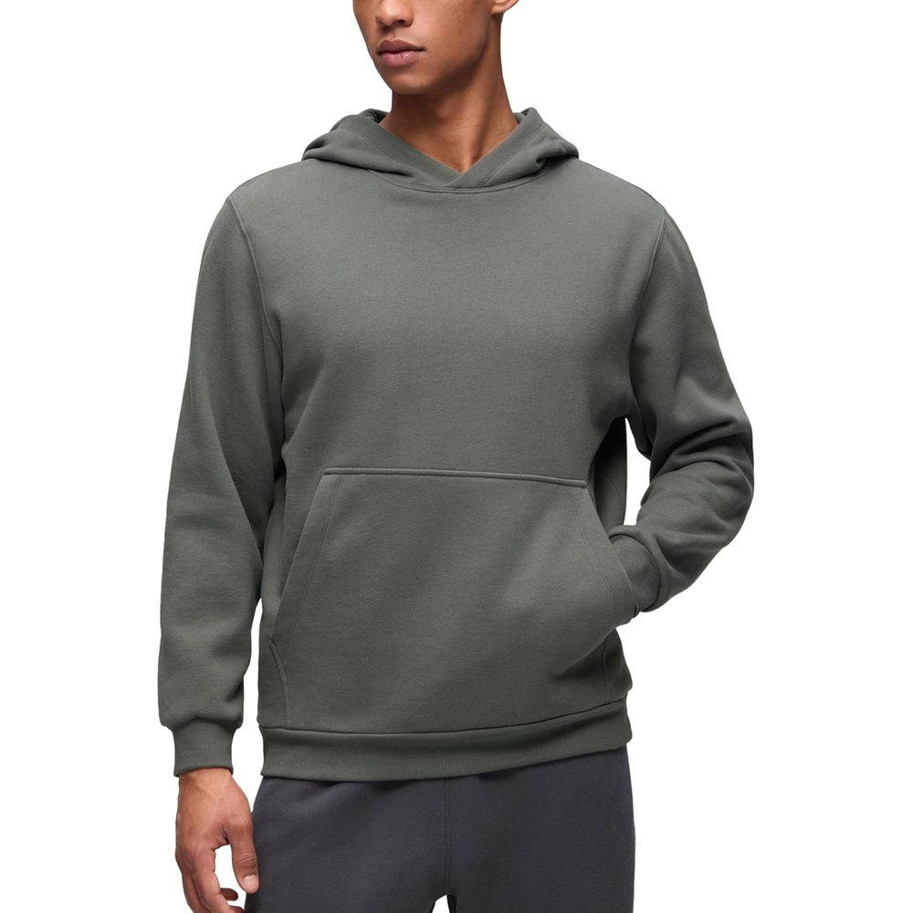 image:imageCRZ YOGA Cotton Fleece Lined Pullover Hoodies for Men Cozy Casual Workout Essential Sweatshirts With Kangaroo PocketGrey Sage