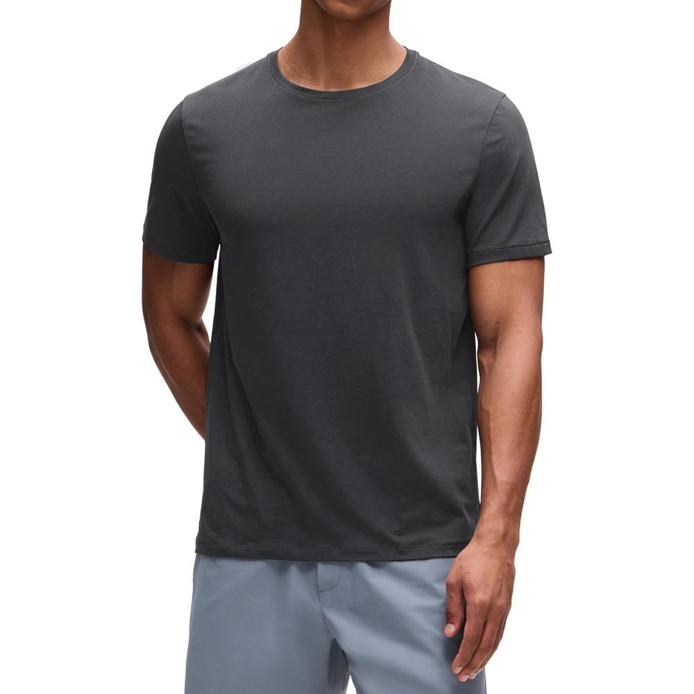 image:imageCRZ YOGA CottonBlend Athletic Shirts for Men Short Sleeve Moisture Wicking Soft Workout Casual Tee Tops Basic TShirtMysterious Grey