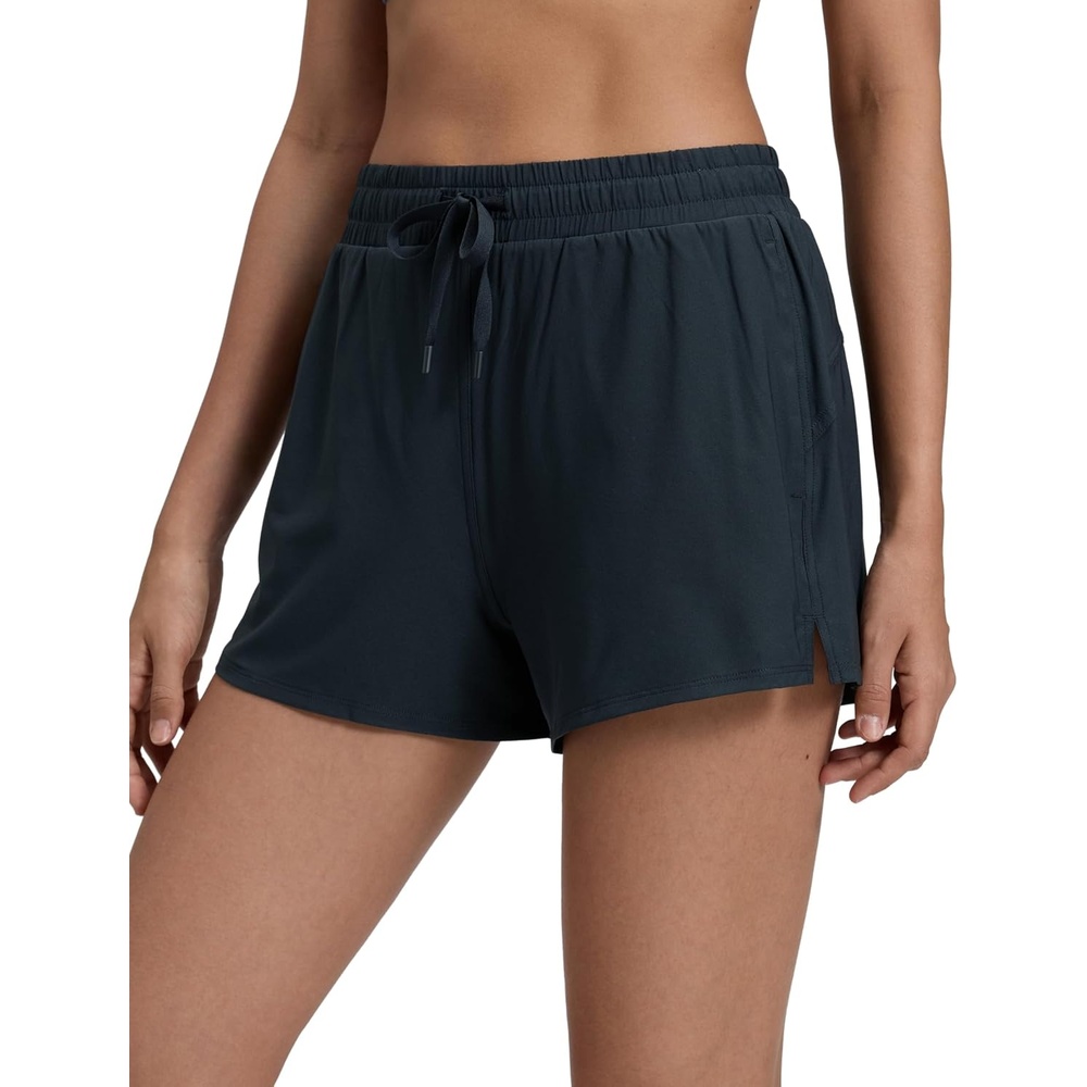 image:imageCRZ YOGA Drapey 2 in 1 Athletic Shorts for Women High Waisted V Slit Casual Tennis Running with PocketsTrue Navy