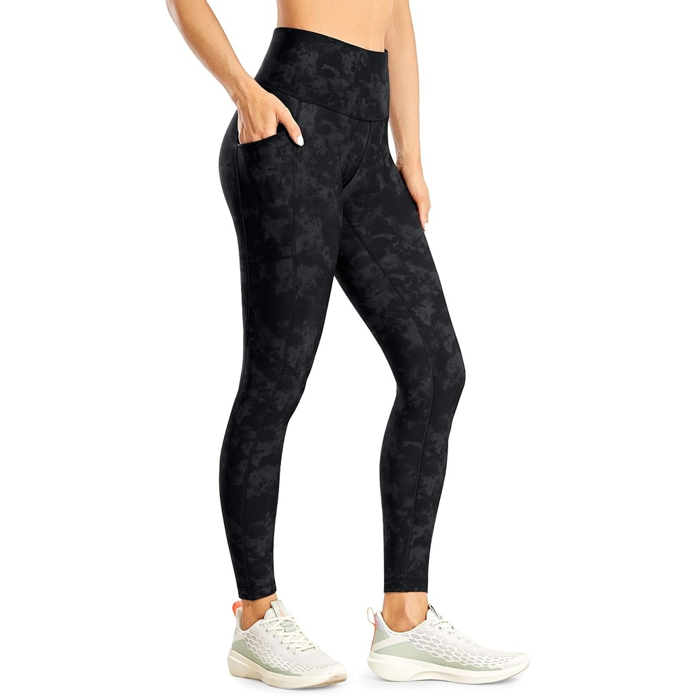 image:imageCRZ YOGA Fleece Lined Leggings Pockets 25 Thermal High Waisted Casual Lounge Workout Womens Yoga Pants Winter WarmTie Dye Smoke Ink