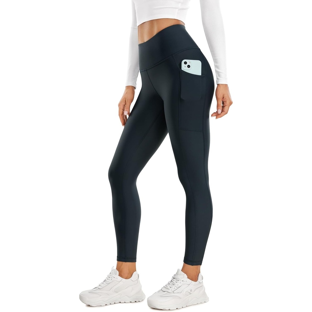 image:imageCRZ YOGA Fleece Lined Leggings Pockets 25 Thermal High Waisted Casual Lounge Workout Womens Yoga Pants Winter WarmTrue Navy