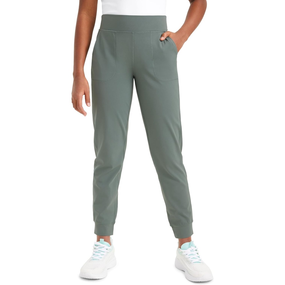 image:imageCRZ YOGA Girls Butterlift Athletic Joggers  Active Running Casual Lounge High Waist Pants with Pockets Kid TeenGrey Sage