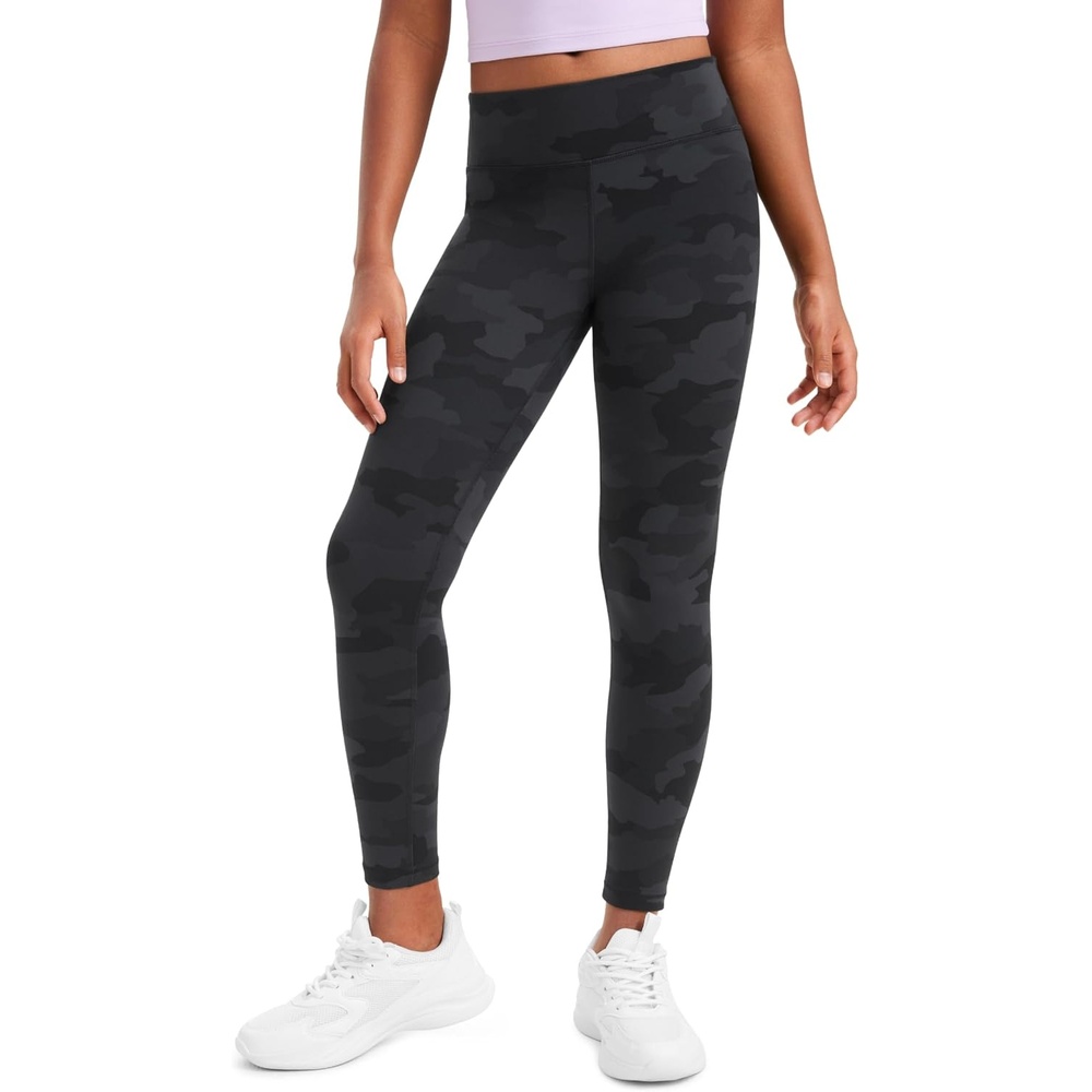 image:imageCRZ YOGA Girls Butterluxe Full Length Yoga Leggings Athletic Sports Casual Pants High Waist Tights Kids TeenDark Grey Camouflage 2