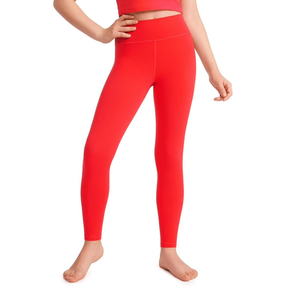 image:imageCRZ YOGA Girls Butterluxe Full Length Yoga Leggings Athletic Sports Casual Pants High Waist Tights Kids TeenDark Red