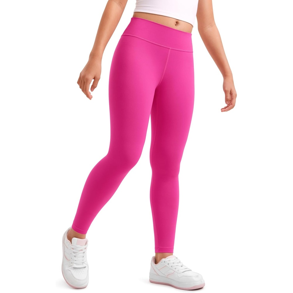 image:imageCRZ YOGA Girls Butterluxe Full Length Yoga Leggings Athletic Sports Casual Pants High Waist Tights Kids TeenHibiscus Purple