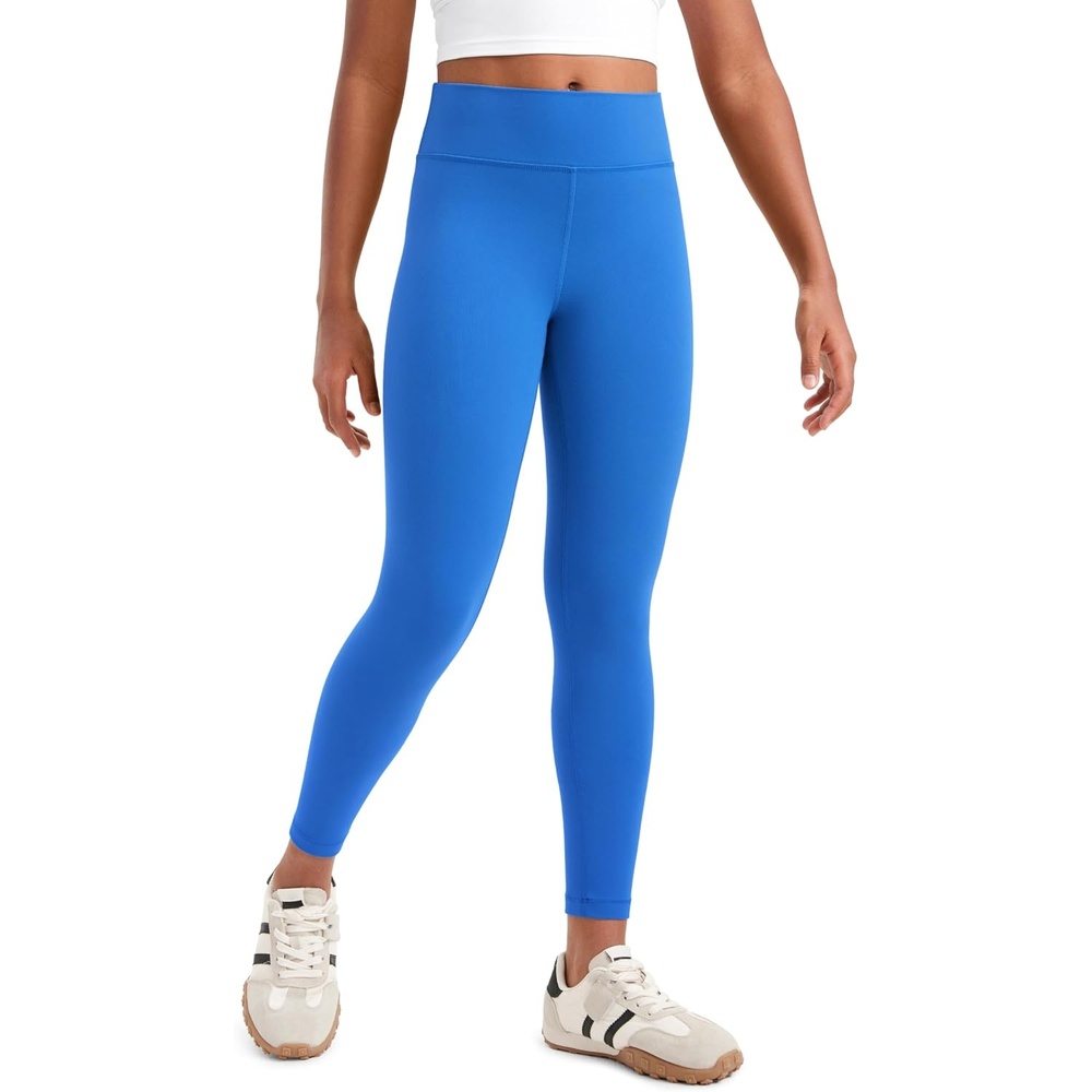 image:imageCRZ YOGA Girls Butterluxe Full Length Yoga Leggings Athletic Sports Casual Pants High Waist Tights Kids TeenSparkle Blue