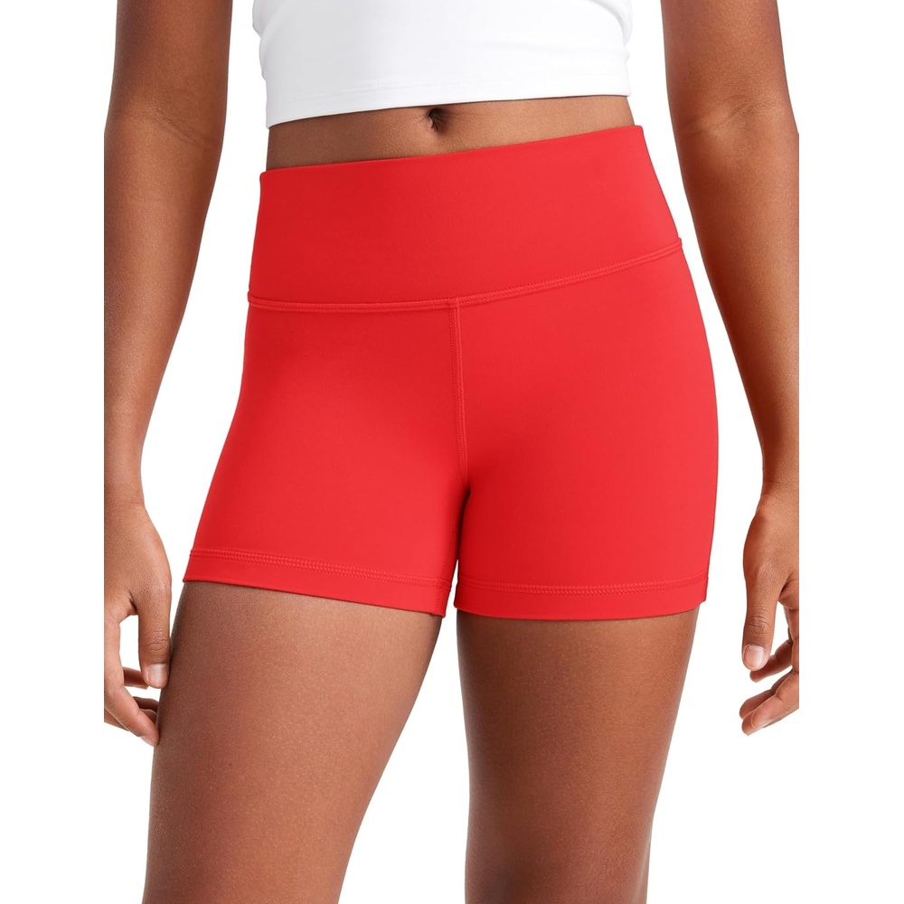 image:imageCRZ YOGA Girls Butterluxe High Waist Athletic Biker Shorts Dance Yoga Casual Kids Teen SummerDeep Red