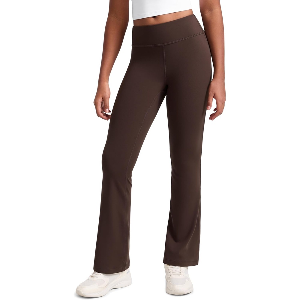 image:imageCRZ YOGA Girls Butterluxe High Waist Yoga Flare Leggings Dance Casual Athletic Pants Bell Bottoms Bootcut Kids TeenHot Fudge Brown