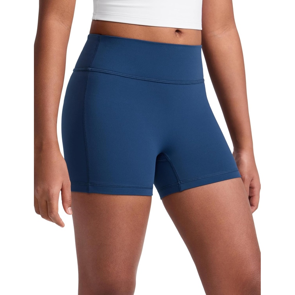 image:imageCRZ YOGA Girls Butterluxe No Front Seam Athletic Biker Shorts Dance Casual Yoga Kids Teen SummerFrench Navy