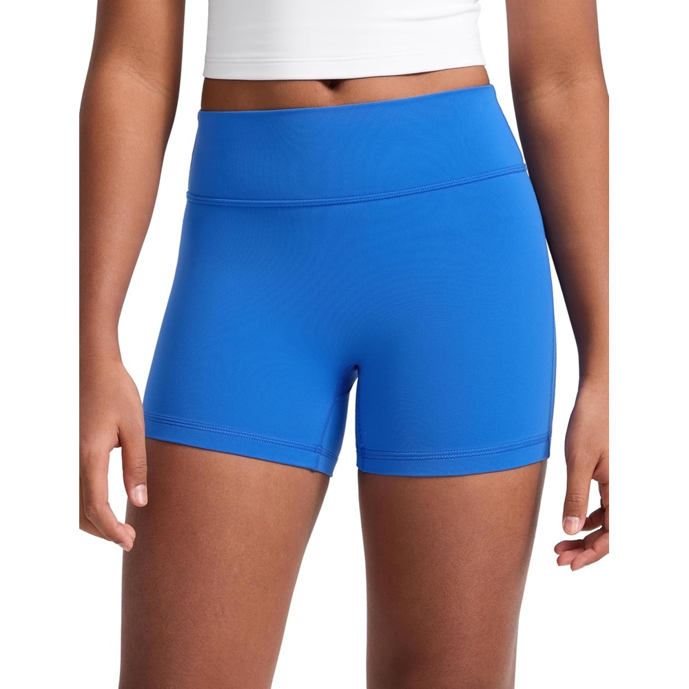 image:imageCRZ YOGA Girls Butterluxe No Front Seam Athletic Biker Shorts Dance Casual Yoga Kids Teen SummerSparkle Blue