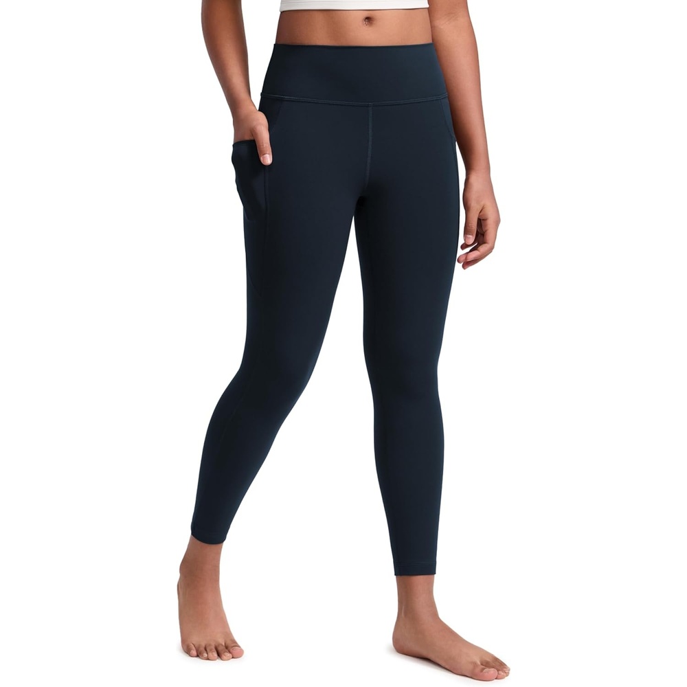 image:imageCRZ YOGA Girls Butterluxe Yoga Leggings with Pockets Athletic Sports Casual Pants High Waist Tights Kids TeenTrue Navy