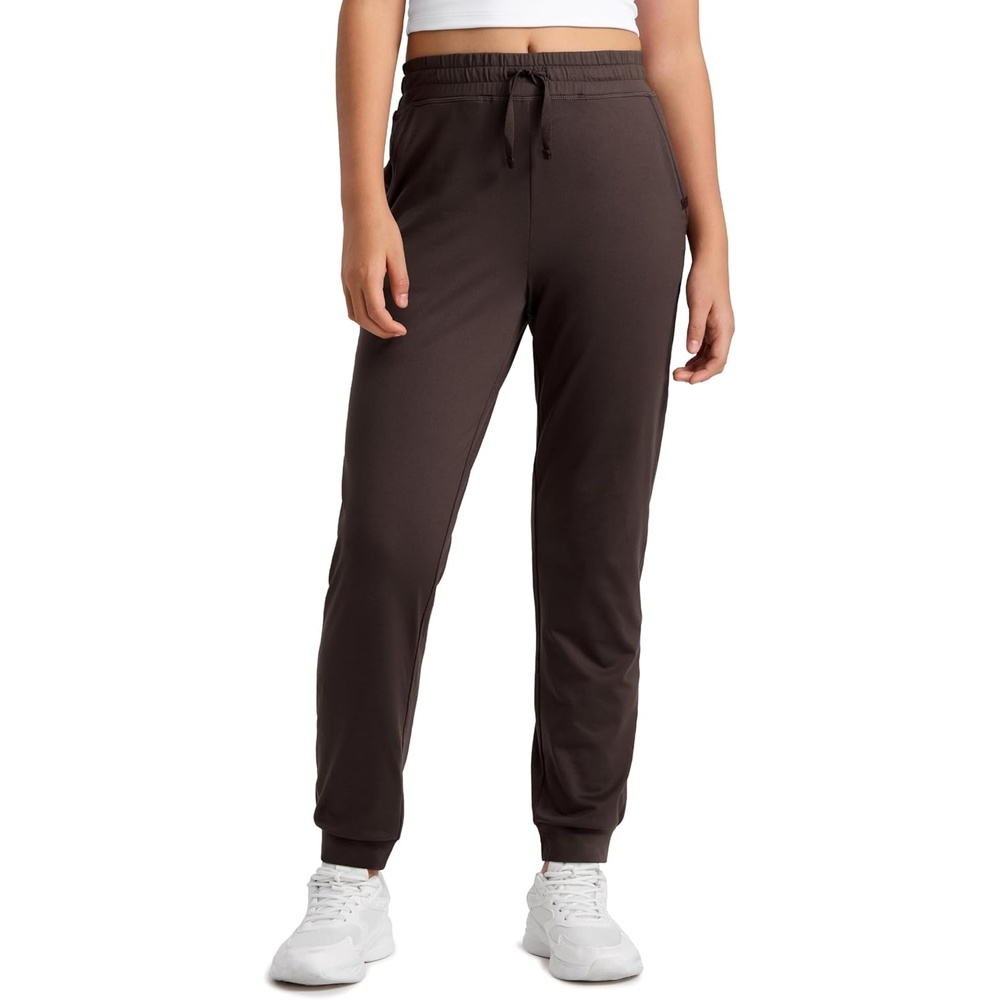 image:imageCRZ YOGA Girls Cloud Jersey Casual Joggers  Lounge High Waist Pants with Pockets Drawstring Kids TeenHot Fudge Brown