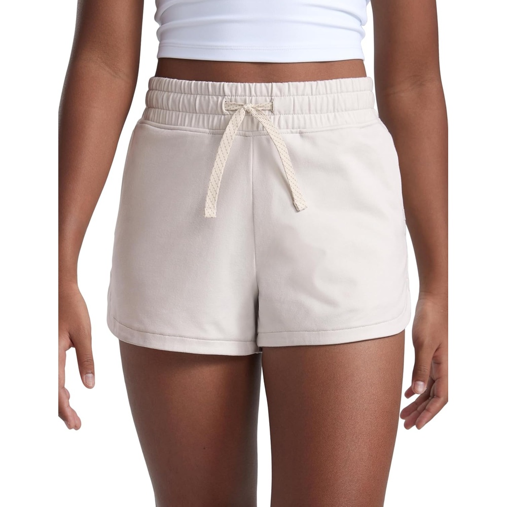 image:imageCRZ YOGA Girls Cloud Jersey Dolphin Casual Sweat Shorts Lounge Athletic Tennis Soccer Pockets Drawstring Kids TeenMilky White