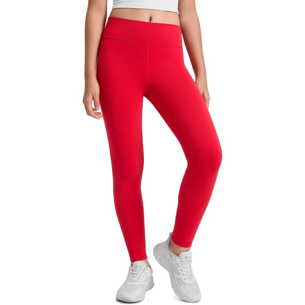 image:imageCRZ YOGA Girls Matte Thermal Fleece Lined Full Length Leggings Casual Athletic High Waist Pants Winter Warm Kids TeenAurora Red