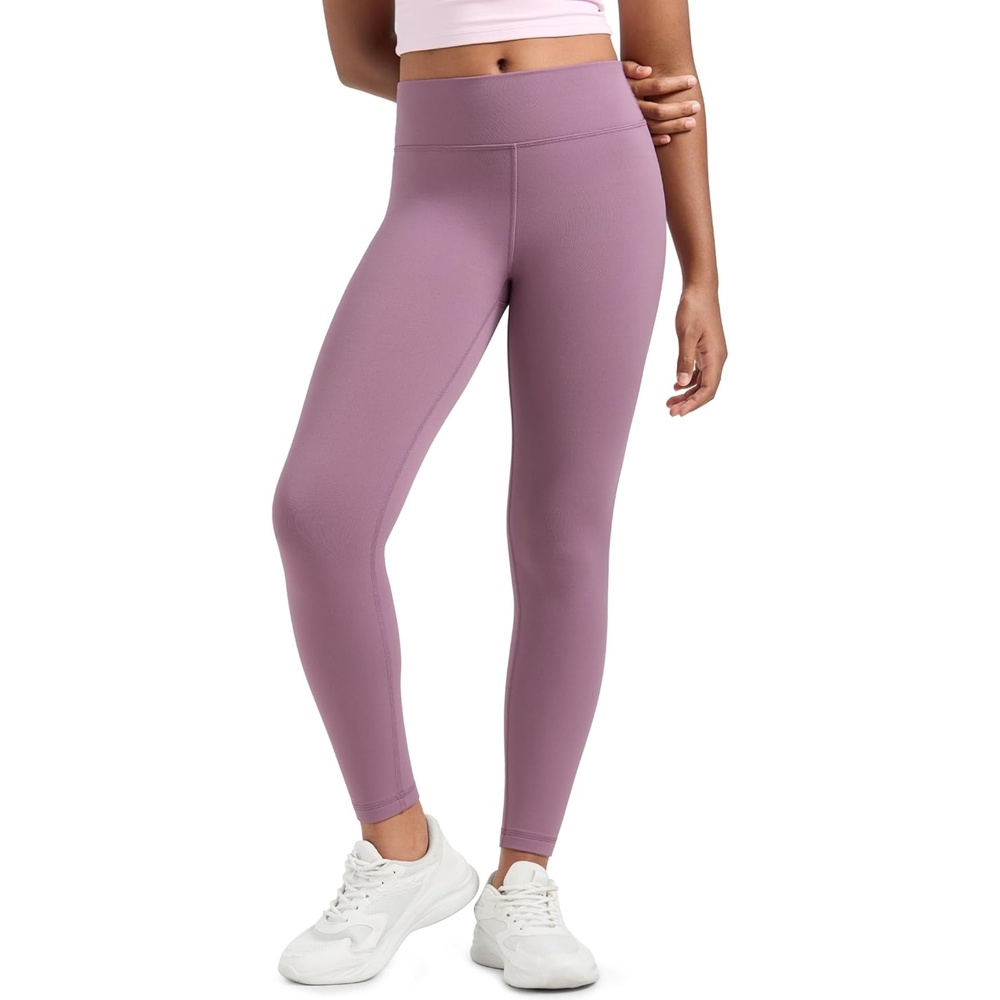 image:imageCRZ YOGA Girls Matte Thermal Fleece Lined Full Length Leggings Casual Athletic High Waist Pants Winter Warm Kids TeenLight Lavender