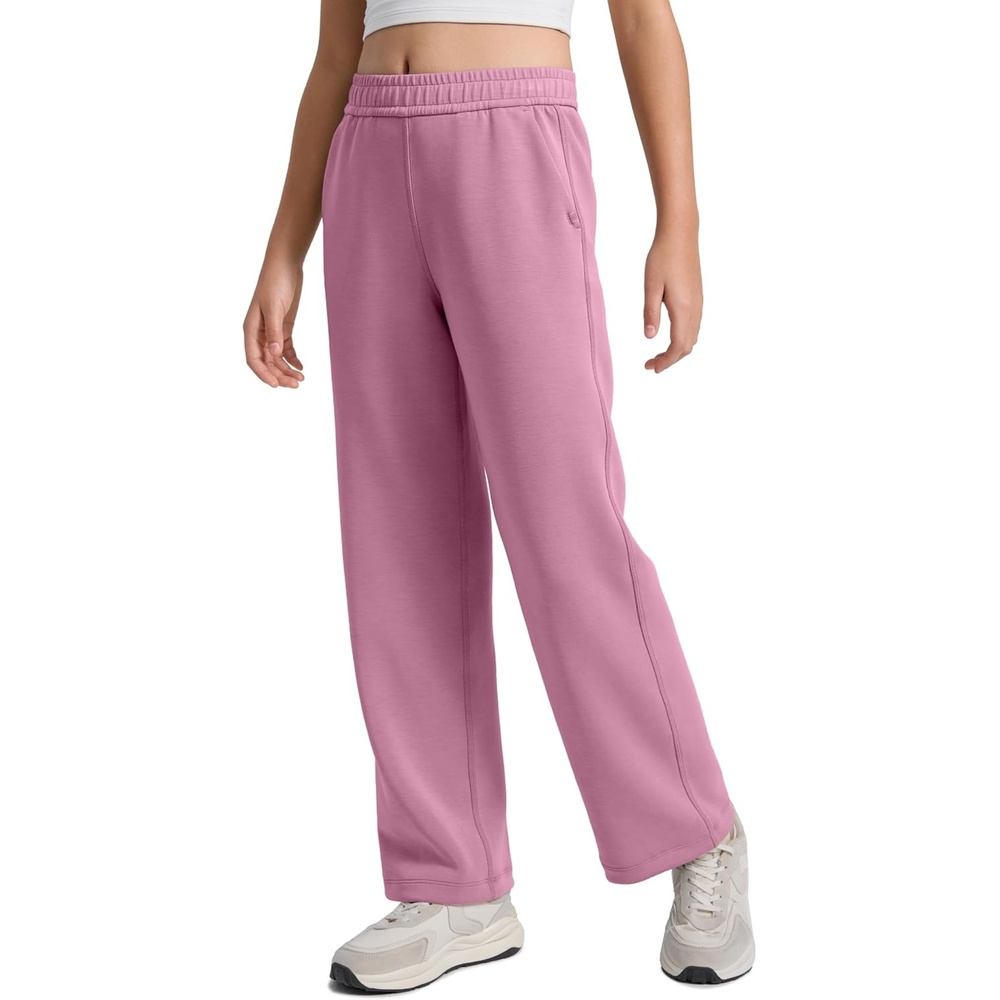 image:imageCRZ YOGA Girls SoftAura Wide Leg Casual Sweatpants with Pockets Lounge High Waist Pants Drawstring Kids TeenVelvet Dust