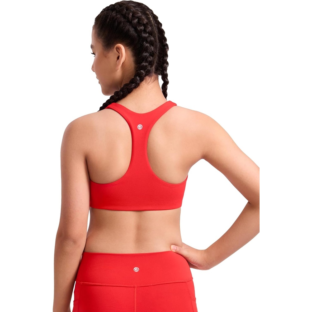 image:imageCRZ YOGA Girls Softness Mold Butterluxe Racerback Sports Bra Athletic Yoga Casual U Neck Scoop Teen KidsDeep Red