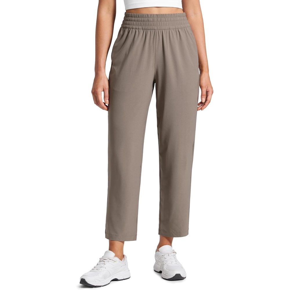 image:imageCRZ YOGA Lightweight Drapey Tapered Ankle Pants for Women 27 78 Casual Travel Work with Pockets SummerNomad Grey