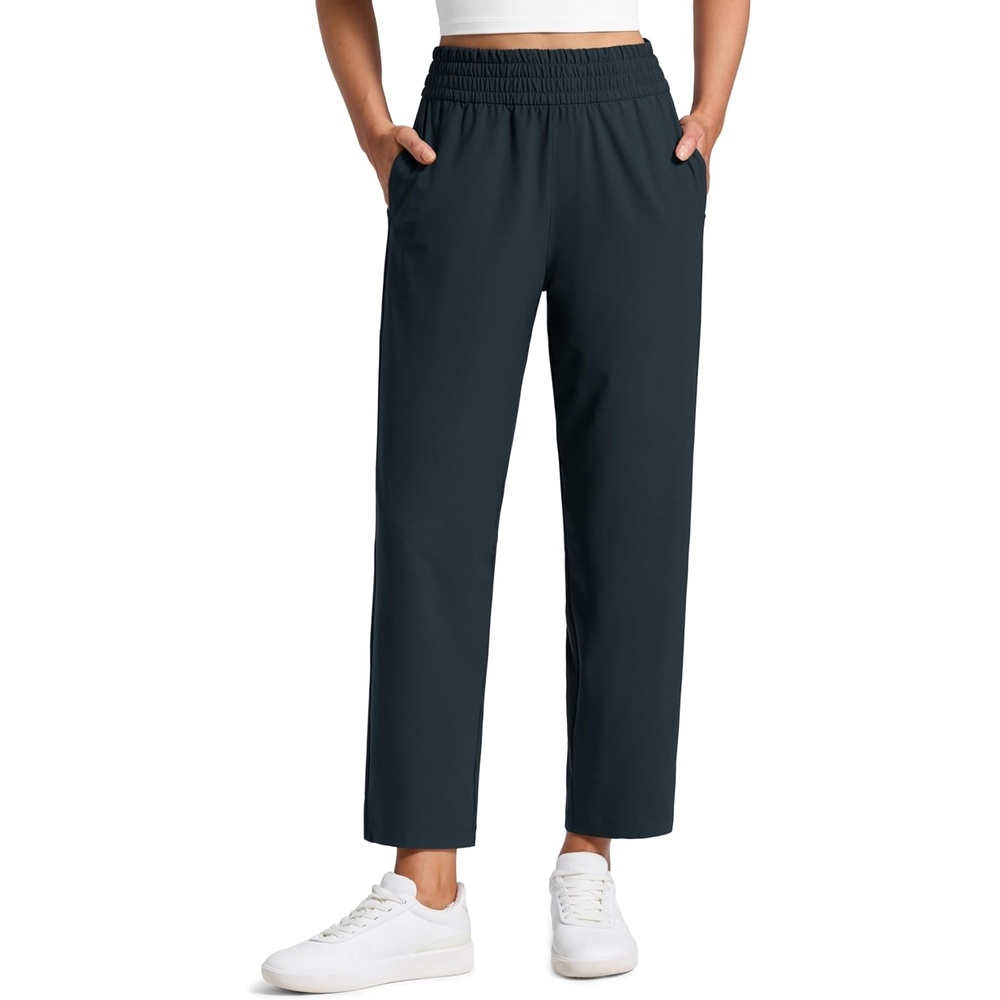 image:imageCRZ YOGA Lightweight Drapey Tapered Ankle Pants for Women 27 78 Casual Travel Work with Pockets SummerTrue Navy