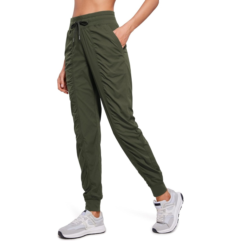 image:imageCRZ YOGA Lightweight Workout Joggers for Women 26285305 Outdoor Running Casual Pants with PocketsOlive Green