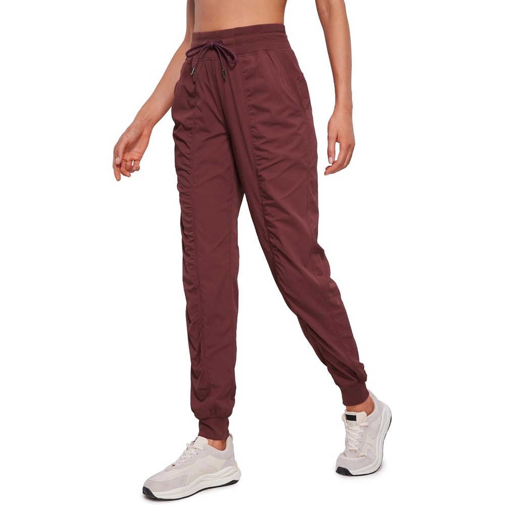 image:imageCRZ YOGA Lightweight Workout Joggers for Women 26285305 Outdoor Running Casual Pants with PocketsRed Merlot