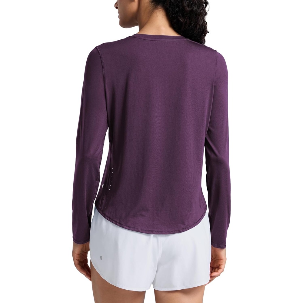 image:imageCRZ YOGA Lightweight Workout Long Sleeve Shirts for Women Gym Running Fall Athletic Training TShirts High Neck TopsDeep Crocus Violet3