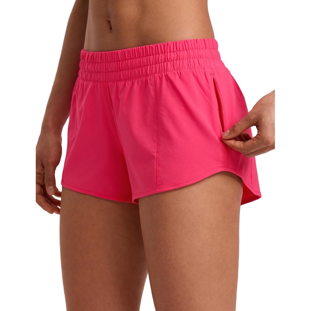 image:imageCRZ YOGA Low Waisted Running Shorts for Women 25 Mesh Liner Quick Dry for Workout Sport Athletic with Zipper PocketLip Gloss Pink