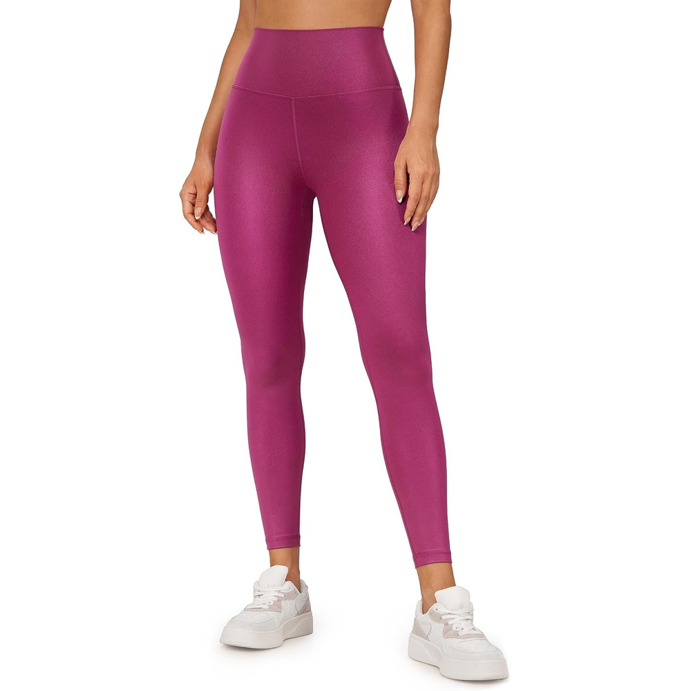 image:imageCRZ YOGA Matte Faux Leather Leggings 25 Butterluxe High Waisted Stretch Ankle Leather Pants for Women Pleather TightsFaux Leather Magenta Purple