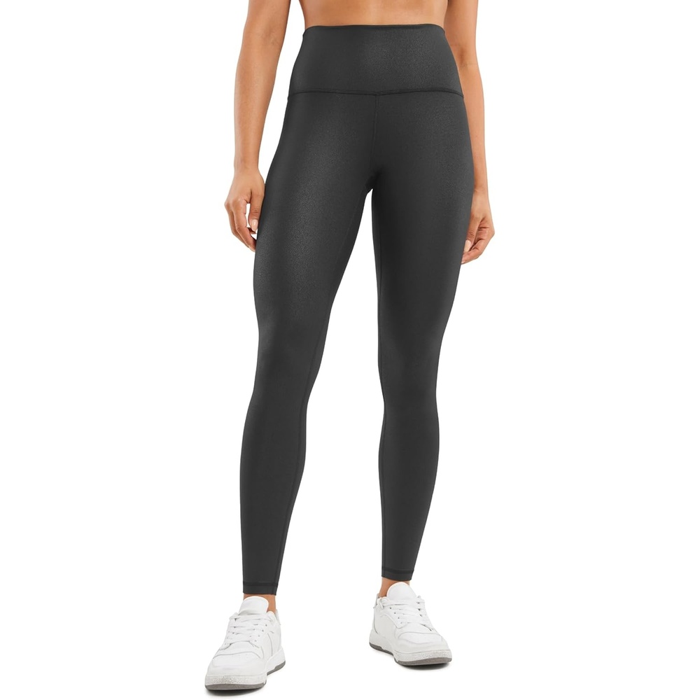 image:imageCRZ YOGA Matte Faux Leather Leggings 28 Butterluxe High Waisted Stretch Ankle Womens Leather Pants Pleather TightsBlack Foil Pattern
