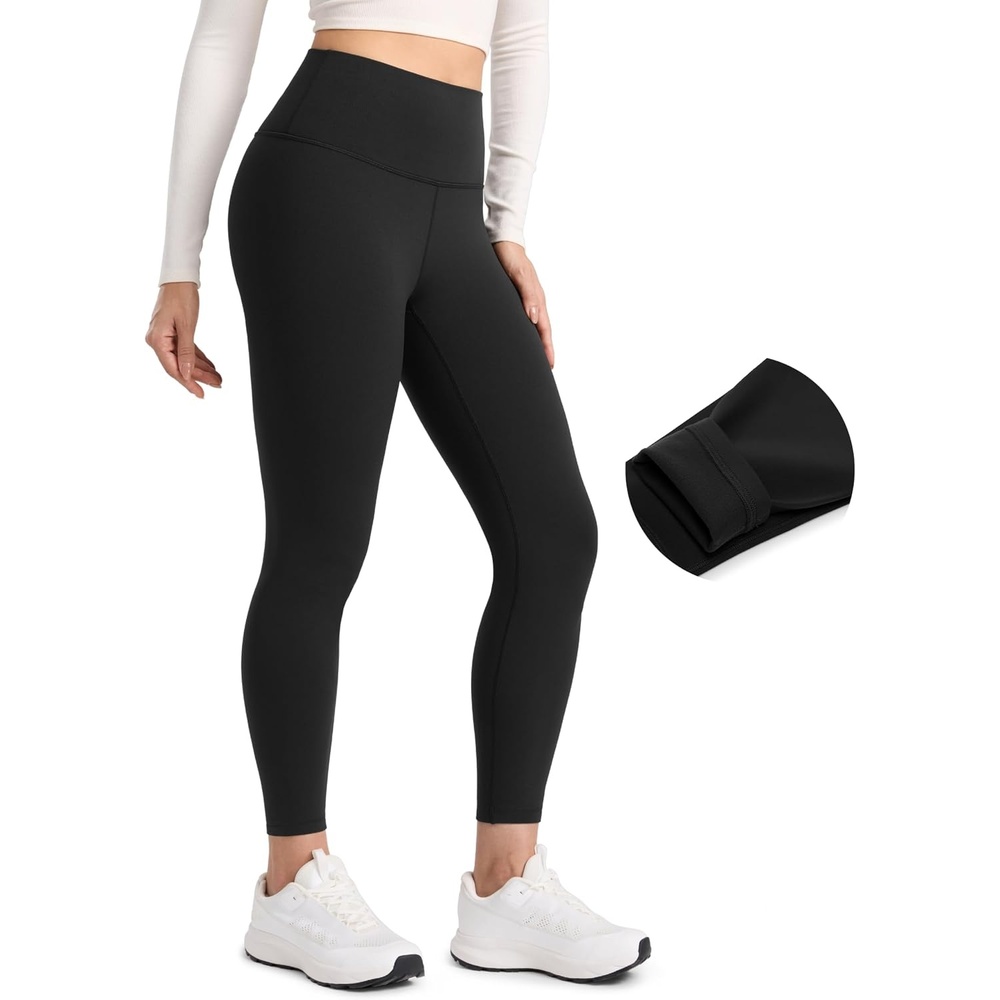 image:imageCRZ YOGA Matte Thermal Fleece Lined Leggings 25 Casual Lounge Workout Womens Yoga High Waisted Pants Winter WarmBlack