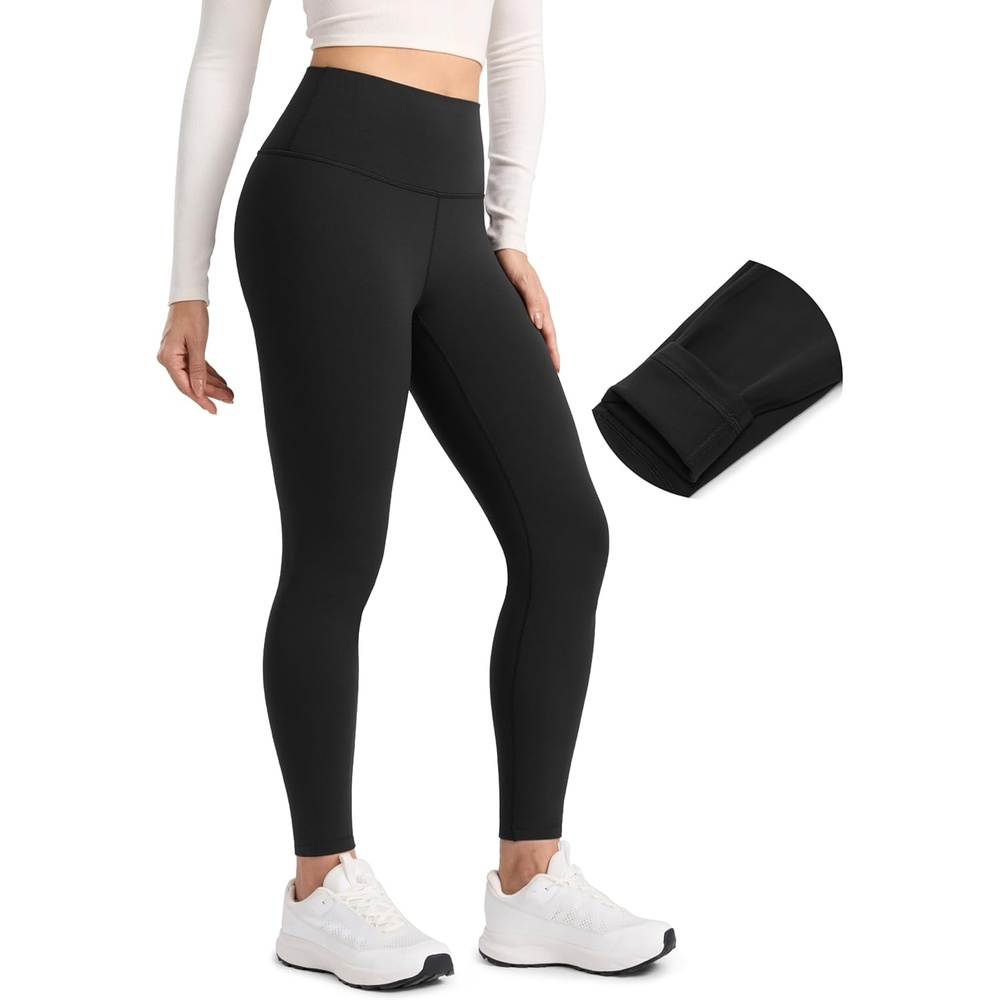 image:imageCRZ YOGA Matte Thermal Fleece Lined Leggings 28 Casual Lounge Workout Womens Yoga Full Length Pants Winter WarmBlack