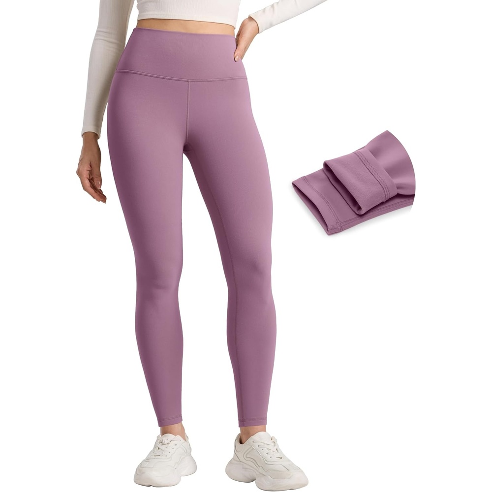 image:imageCRZ YOGA Matte Thermal Fleece Lined Leggings 28 Casual Lounge Workout Womens Yoga Full Length Pants Winter WarmLight Lavender