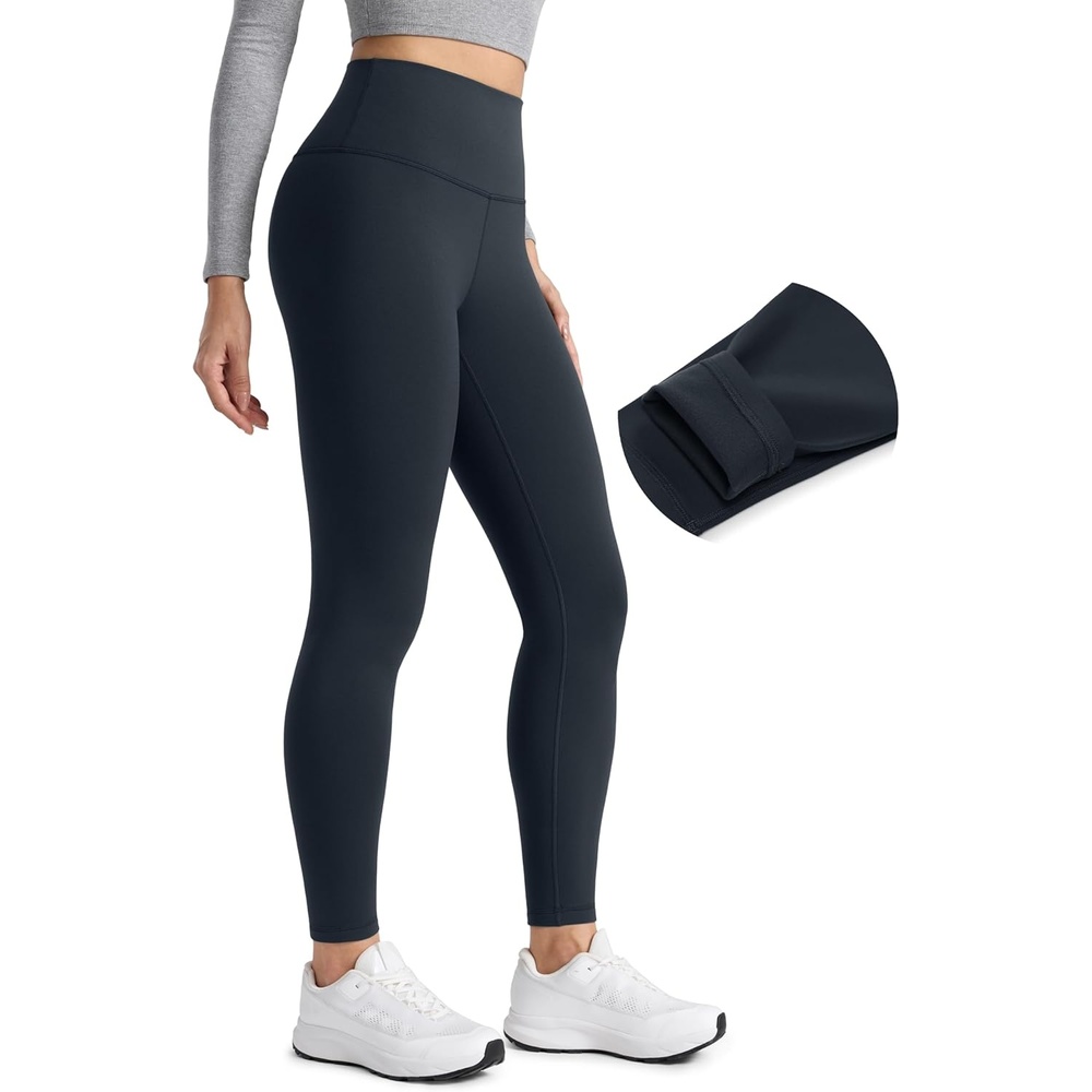 image:imageCRZ YOGA Matte Thermal Fleece Lined Leggings 28 Casual Lounge Workout Womens Yoga Full Length Pants Winter WarmTrue Navy