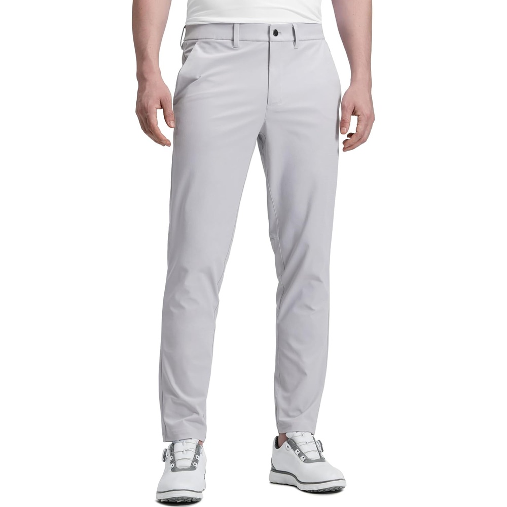 image:imageCRZ YOGA Mens All Day Comfy Golf Pants 2830323436 Quick Dry Lightweight Work Casual Trousers with PocketsPlatinum Grey