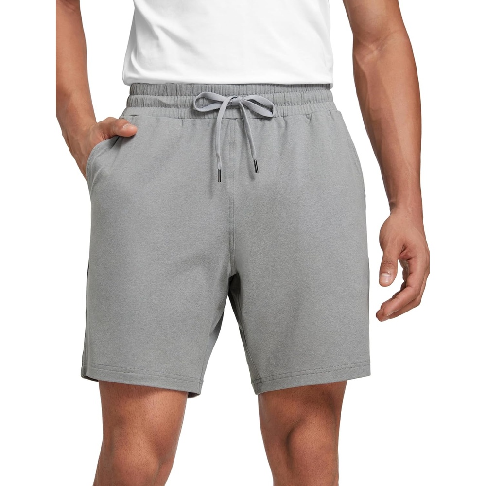 image:imageCRZ YOGA Mens Cloud Jersey Sweat Shorts 7 Lightweight Soft Breathable for Casual Workout Lounge with PocketsSterling