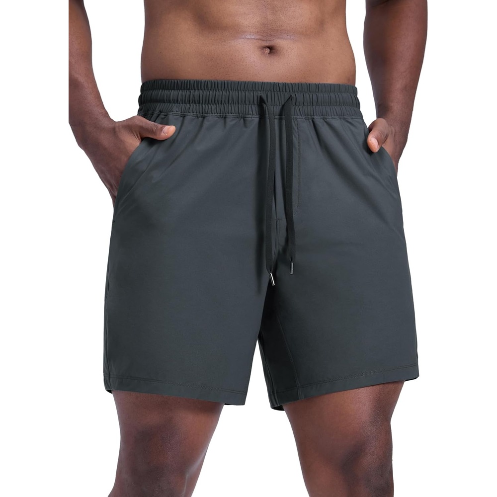 image:imageCRZ YOGA Mens Lightweight Workout Shorts 7 Quick Dry for Gym Athletic Workout with Zipper PocketMelanite
